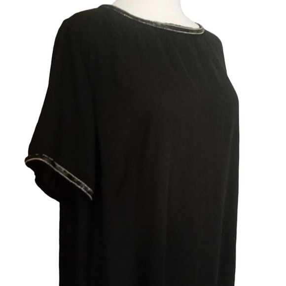 Torrid Black Sheer Blouse Top With Beaded Sequin Trim Sexy Office Siren Size 2X - Picture 7 of 9